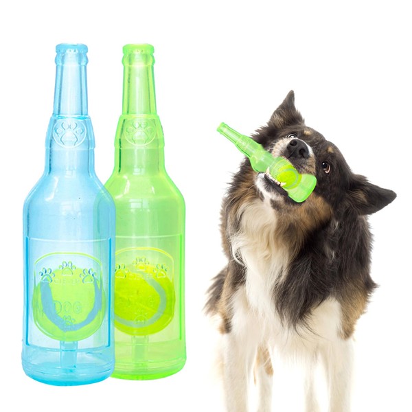 CMANLNYK 2 Pcs Squeaky Ball in A Bottle Dog Toys
