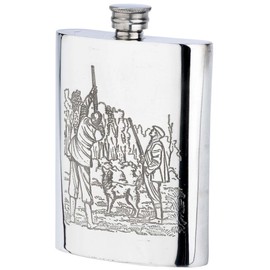 6oz Game Season Pewter Flask by Bisley