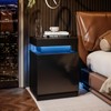 oneinmil Nightstand Set of 2, LED Nightstand with One Cabinet,