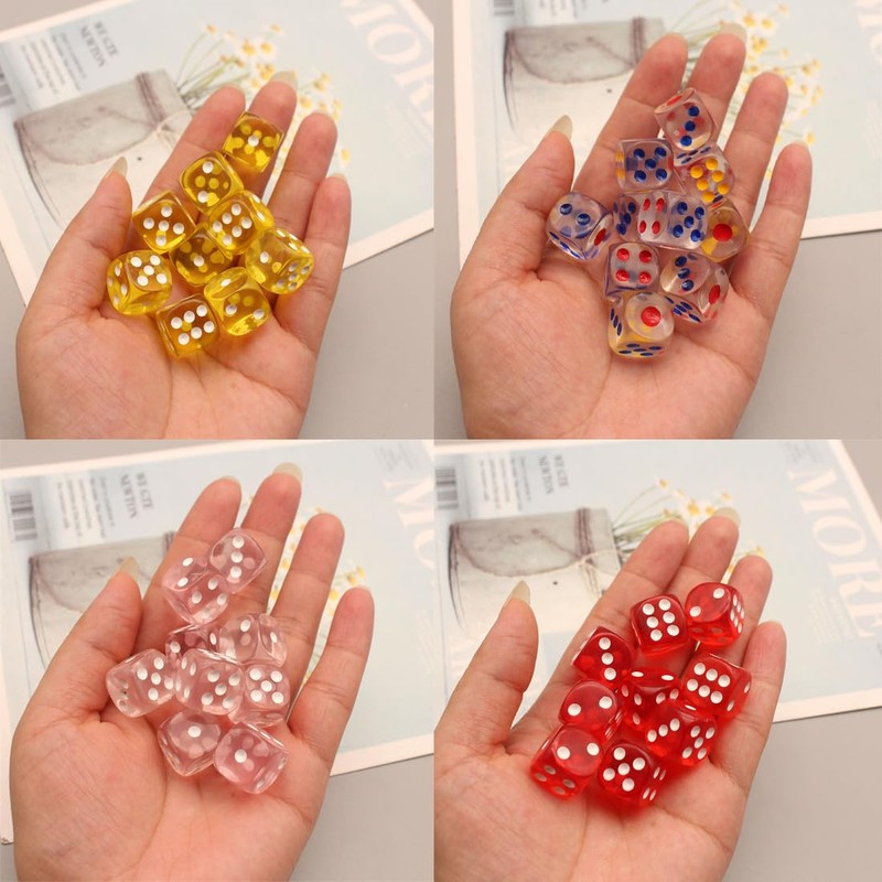 SULIUDAJI Set of 20 colourful dice 6-sided, 16 mm