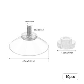 10Pcs Suction Cups - GLADFRESIT 41mm Clear Plastic Sucker Cups with Screw Nuts - Strong Suction Holder for Hanging and Fixing