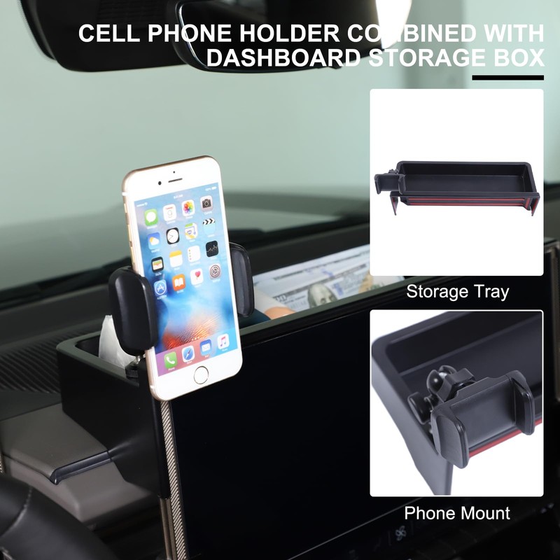 Center Console Dashboard Storage Box Phone Holder Mount for Hummer