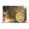 CORFOTO 8x6ft New Year's Eve Backdrop Golden Fireworks Sparklers Clock