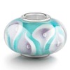 MATERIA by Matthias Wagner Glass Bead Turquoise Purple Flowers Charm