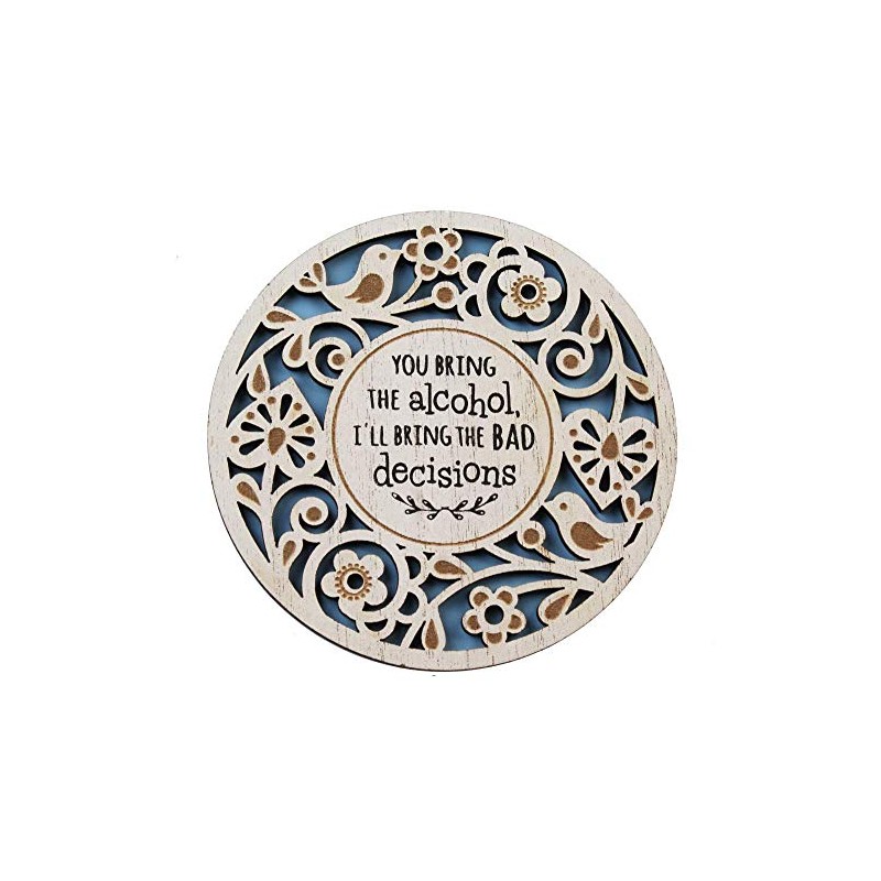 History & Heraldry Woodcuts Sentiment Wooden Coaster Gift Idea You