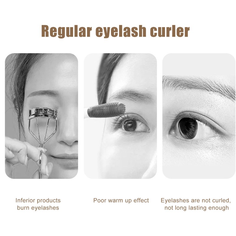 Electric Heated Eyelash Curler USB Charging Long Lasting Curl Fast