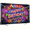 BlissYard Birthday Party Banner 71x43 Inch Neon Birthday Party Decoration