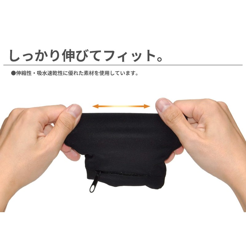 Grandios GD-WSBANPOCKET Wristband, Quick Drying, Includes Pockets, Storage for Running