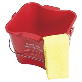Soro Essentials- 8 Quarts Plastic Kleen-Pail Pro Cleaning Bucket Red Color- Sanitizer Pail Cleaning Bucket with Bail Handle for Cleaning Kitchens Restaurants and Janitorial Use