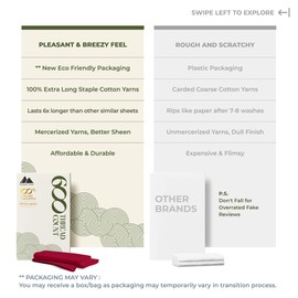 MAYFAIR LINEN Egyptian Cotton Twin XL Fitted Sheet Only - 100% Cotton 600 Thread Count Deep Pocket Fitted Sheet Twin XL, Cooling Sateen Elastic Bottom Sheet, Fits College Dorm Mattress - Red