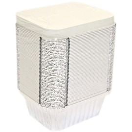 Uk Store 247 Silver Foil Food Aluminium Trays/Dishes/Catering Grade Containers & Lids 120 x 100 x 49mm (No 1) (50)