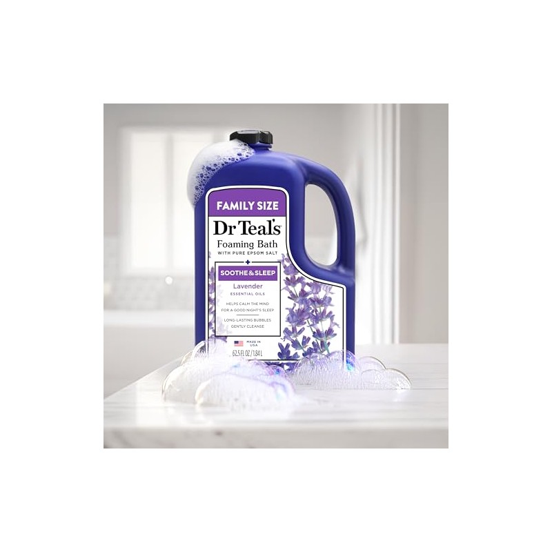 Dr Teal's Foaming Bath with Pure Epsom Salt, Soothe &
