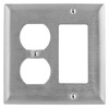 Bryant Electric SS826 Metallic Wallplate, 2-Gang, 1 Duplex 1 Decorator/GFCI