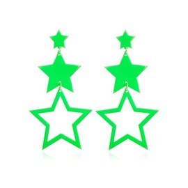 Neon Dress Earrings for Women 80s 90s Retro Party Outfit Rave Costume Glow Accessories Nightclub Fashion