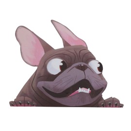 Waterproof Sticker，French Bulldog Sticker, Pet Dog Vinyl Sticker Decoration for car, Motorcycle, (8.7 x 6.3 Inches) (Black)