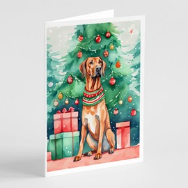 Caroline's Treasures DAC3604GCA7P Rhodesian Ridgeback Christmas Greeting Cards Pack of 8 Blank Cards with Envelopes Whimsical A7 Size 5x7 Blank Note Cards