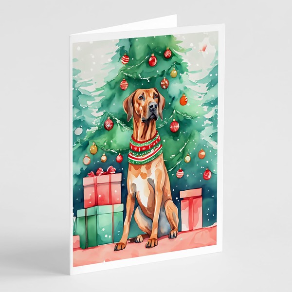 Caroline's Treasures DAC3604GCA7P Rhodesian Ridgeback Christmas Greeting Cards Pack of