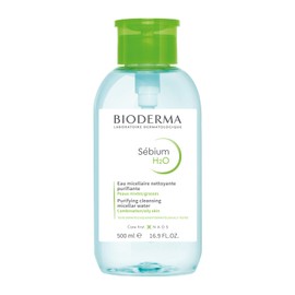 BIODERMA, Agua Micelar, Sébium H2O Pump, Desmaquillante para Piel Grasa, Remueve Impurezas y Controla el brillo, 100ML                                