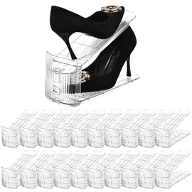 beehomay Shoe Slots Organizer，20 Pack Clear Shoe Stackers for a Pair of Shoes,Adjustable Shoe Rack with Three Levels，Shoe Storage Shoe Space Saver