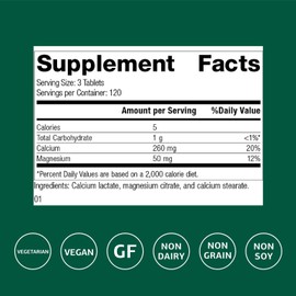 Standard Process Calcium Lactate Bone & Immune Health Dietary Support - Vegan, Gluten-Free, Non-Dairy, Non-Soy & Non-Grain - Bone, Joint & Health Support - 360 Tablets