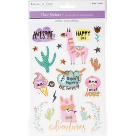 MULTICRAFT IMPORTS INC SS045E CLEAR STICKERS FOIL DONT HURRY, Don't Worry, Be Happy