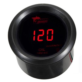 ESUPPORT Car 2" 52mm Digital Oil Press Pressure Gauge Red LED