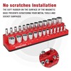 WORKPRO 1/4-Inch SAE Magnetic Socket Organizer, Holds 26 Pieces Standard