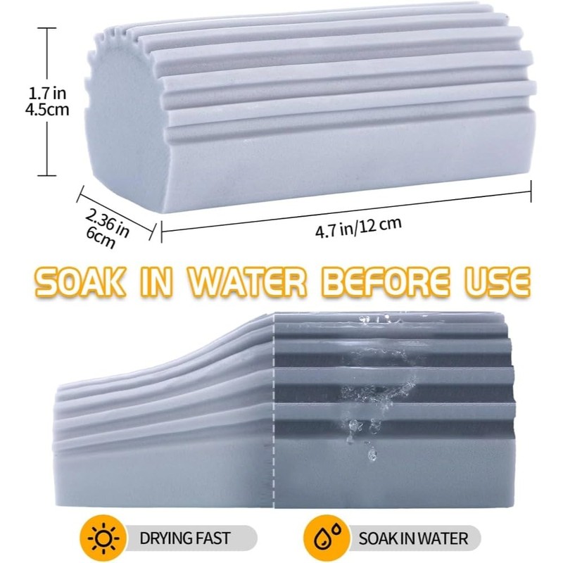 Damp Clean Duster Sponge, Magic Sponge Eraser for Housekeeping, Reusable