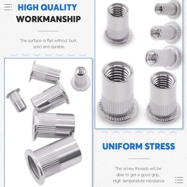Walfront 20Pcs Metric Threaded Flat Head Blind Rivet Nut Insert Stainless Steel Rivnut Nutsert Screw (M5)