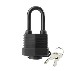 SafiSwords Waterproof Padlocks Keyed Alike for Outdoor use, Covered Heavy Duty Laminated Steel Lock, 1-9/16 Inch. Wide, Long Padlock, Pack of 6