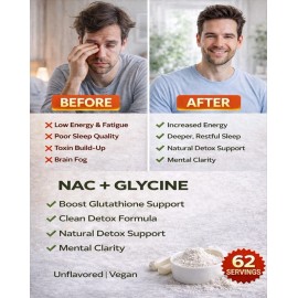 NAC puro + glicina en polvo 250 g | Apoyo antioxidante para el hígado | Vegano