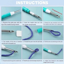 Punch Needle Kit, Cute Cartoon Flamingo Embroidery, Embroidery Starter Kit for Beginners, Mother's Day, Children's Day, Birthday Gifts & Decorations, 7.87x7.87inch