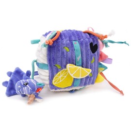 Les Déglingos - Kiprokos the Zebra Fabric Activity Cube - Ref 35234 - Sound and Touch Toy for Babies - Development Toy - Birth Gift - 12 cm