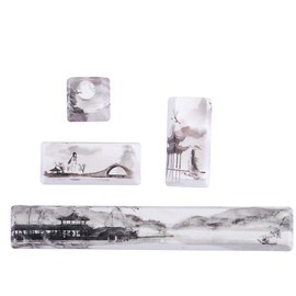 943 Landscape Pattern DIY Keycaps, Space Bar + ESC + Enter + Numpad Enter Keycap, Mechanical Keycap with High Colour Fastness, for Mechanical Keyboards (Landscape Pattern)