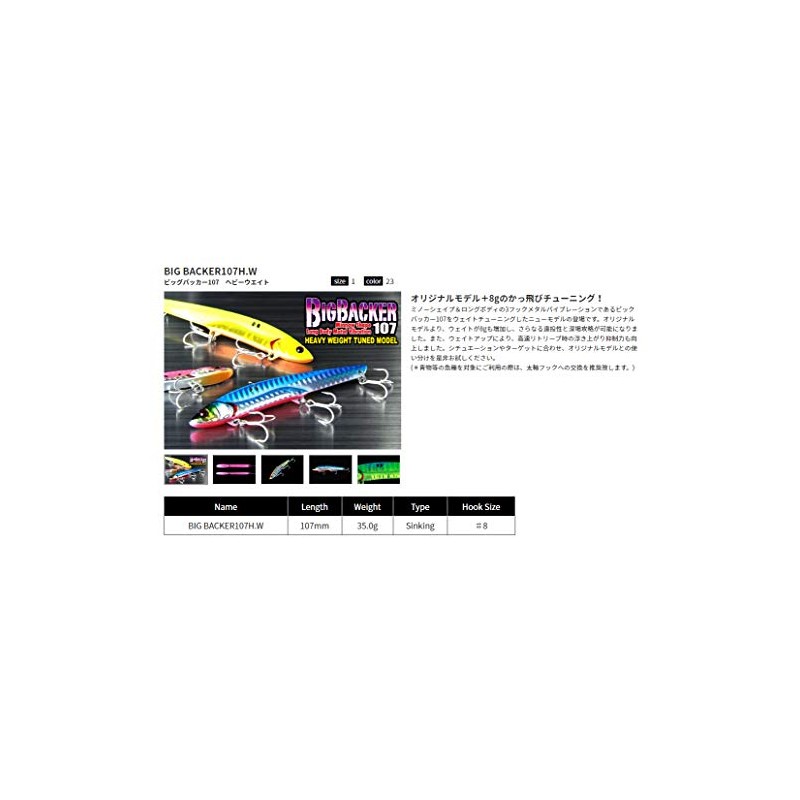 JACKALL Big Backer Lure 107HW 1.2 oz (35 g) Bullping