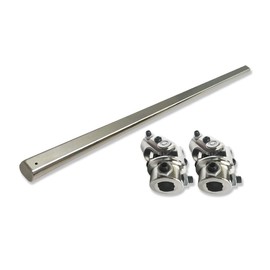 IMOOA Chrome 18" Steering Shaft with Dual Universal U Joints (3/4" DD x 3/4" DD & 3/4" DD x 3/4"-36 Spline)