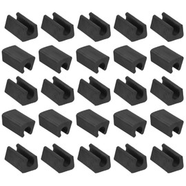 sourcing map 25Pack Rectangle Shaped Chair Legs Tips, Fitting 10mm Metal Tube Legs - Plastic Furniture Protector Feet Glides for Hardwood Floors, Black
