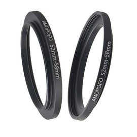 AMOPOFO 52mm to 58mm Camera Filter Ring/Adapter for 58mm UV, ND, CPL Filter, Metal Step-Up Ring
