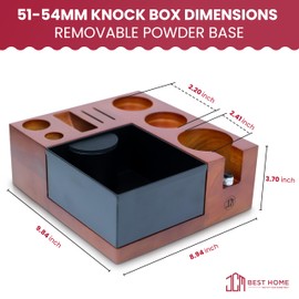 Espresso Knock Box Station 9 in 1, Coffee Organizer Box Fit for Storage 51-54MM Portafilter, ground coffee box, Tamper, Distributor, Puck Screen and Dosing Funnel Accessories (51-54mm 9in1 model)