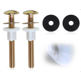 AOYEGIC Set of 2 toilet seat screws, universal toilet seat fixed attachment, toilet seat attachment set, toilet lid replacement parts with plastic nuts and metal washers