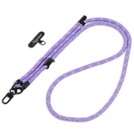 Negs-S Smartphone Shoulder Strap 20 Colors Stainless Steel Thickness 0.3 inches (8 mm) Adjustable Length Approx. 31.5 - 59.1 inches (80 - 150 cm), purple & blue