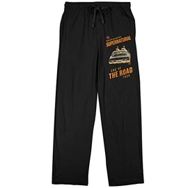 Bioworld Supernatural End of The Road Tour Men's Black Drawstring Sleep Pajama Pants-XL