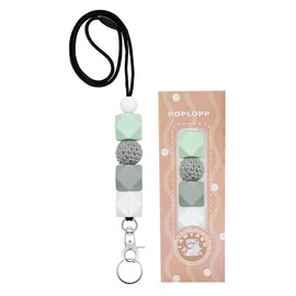 Cute Lanyards for Id Badges and Keys for Women Teacher，Durable Silicone Beaded Breakaway Lanyard with Keychain for Nurse Students Employees Office worker