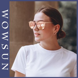 WOWSUN Retro sunglasses womens 2024 trendy round classic glasses