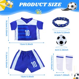 Doll Clothes Footballs Pack of 5 Baby Born Football Clothing Number 10 Soccer Ball Dolls Clothes 46 cm (18 Inches) Summer Football Clothes Doll Accessories Gifts for Girls