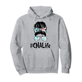 Messy Bun Cna Life Squad Funny Certified Nursing Assistant Pullover Hoodie