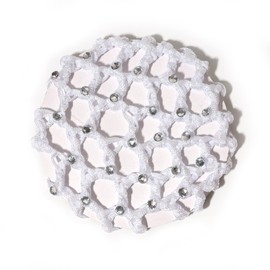 Pack of 3 Bun Net Hair Net with Rhinestones Hair Net Riding Bun Hairstyle Aid Hair Nets Hairstyles Ballet Hair Net Hair Accessories for Girls and Women Daily Wear, White, White