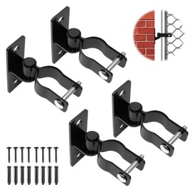 1-3/8" Chain Link Gate Hinges, Wall Mount Fence Gate Hinge Set with 5/8" Male Pin, Heavy Duty Post Mount Hinges for Chain Link Fence (4 Pack)