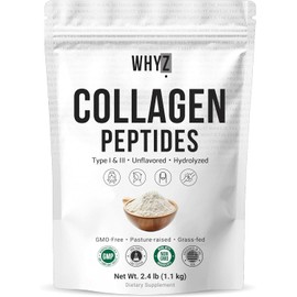 Bovine Collagen Peptides Powder 2.4 lb Hydrolyzed Type I & III Protein, Grass-Fed Pasture-Raised Source, Unflavored Collagen Supplement Paleo-Friendly for Active Lifestyles & Wellness Non-GMO, 1100g