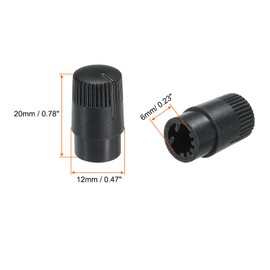 QUARKZMAN Potentiometer Rotary Knob ABS Guitar Knob for 6 mm D Type Shaft Electric Guitar Amplifier Stereo Systems Bass Volume Tone 180° Rotary Knob Black Pack of 10